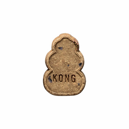 KONG(R) Snacks(R) Liver shaped brown pet treat with the word KONG embossed on the surface