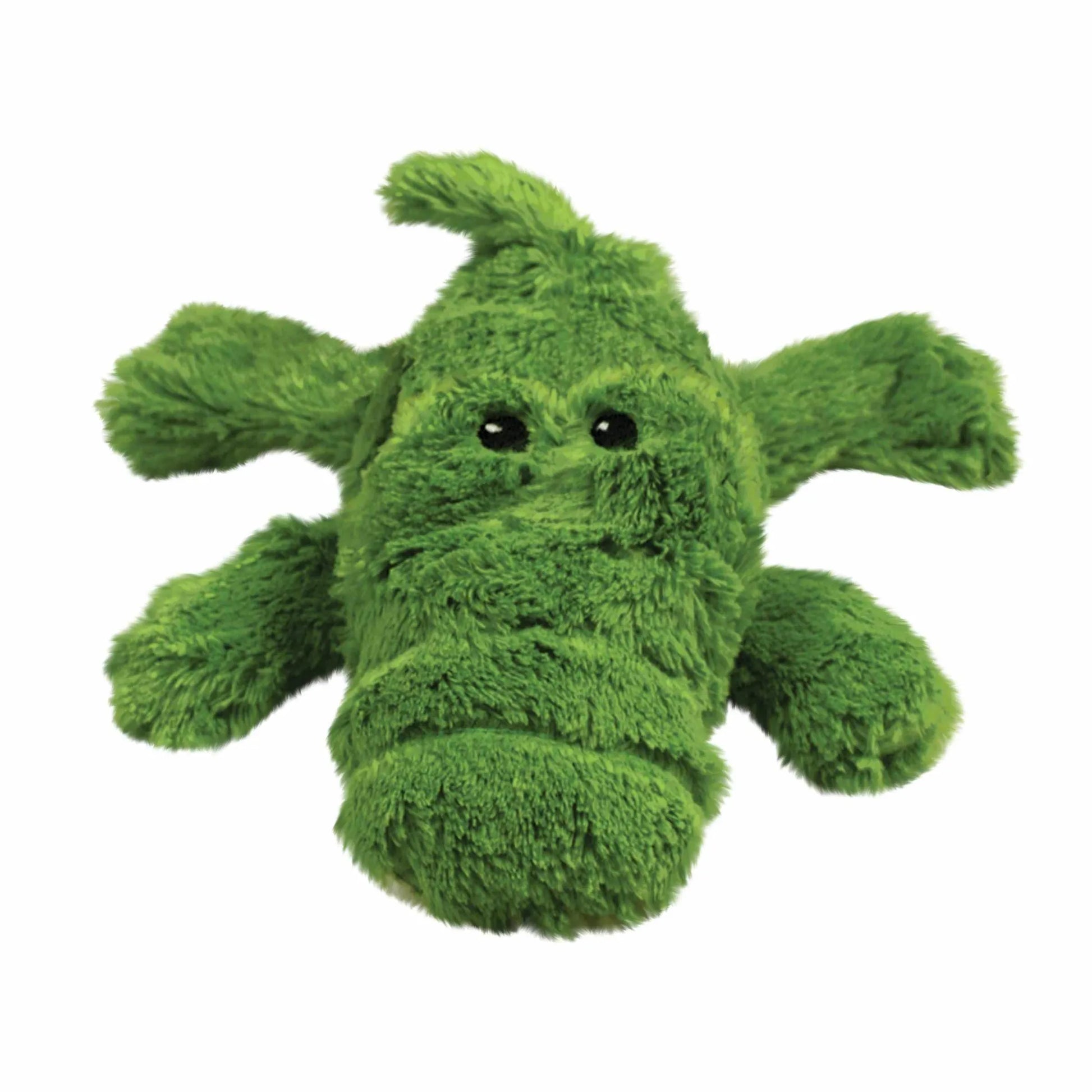KONG(R) Cozie(TM) Ali Alligator green plush dog toy soft with four legs and friendly eyes for pet supplies