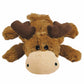 KONG(R) Cozie(TM) Marvin Moose soft plush dog toy with brown antlers and beige snout for pet play and comfort