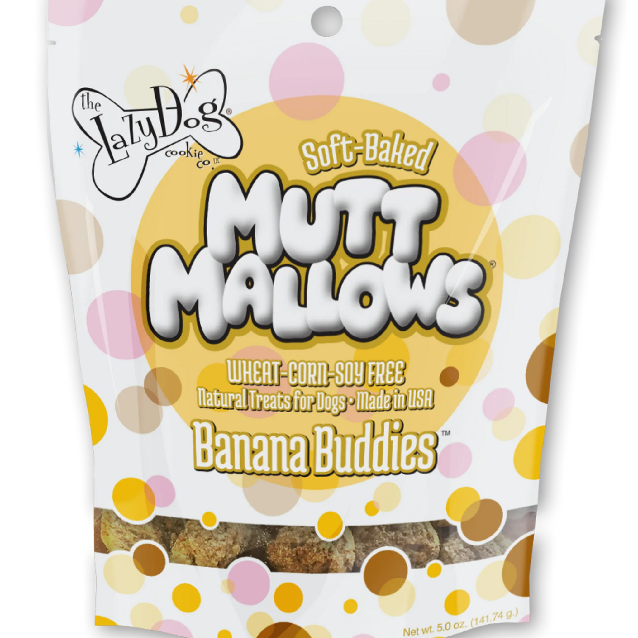 Lazy Dog Mutt Mallows Banana Buddies Dog Treat 5oz