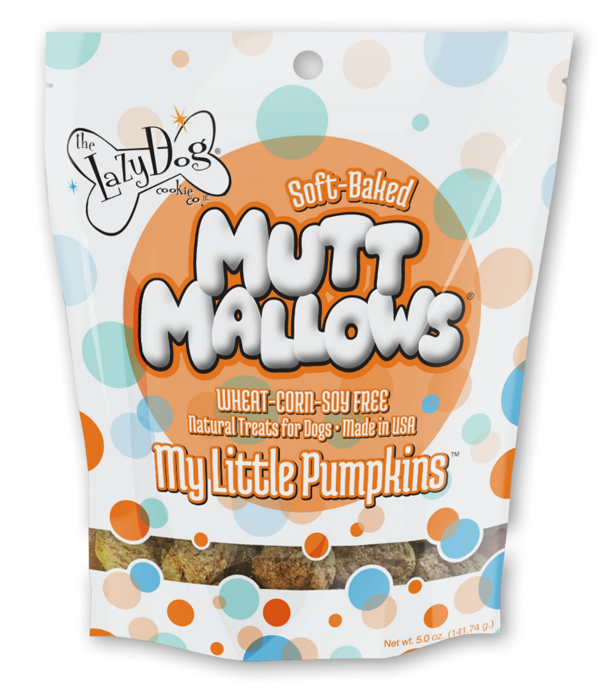 Lazy Dog Mutt Mallows Pumpkin Training Treats - Soft Marshmallow Rewards for Sensitive Stomachs.