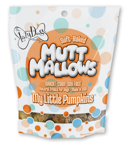 Lazy Dog Mutt Mallows Pumpkin Training Treats - Soft Marshmallow Rewards for Sensitive Stomachs.
