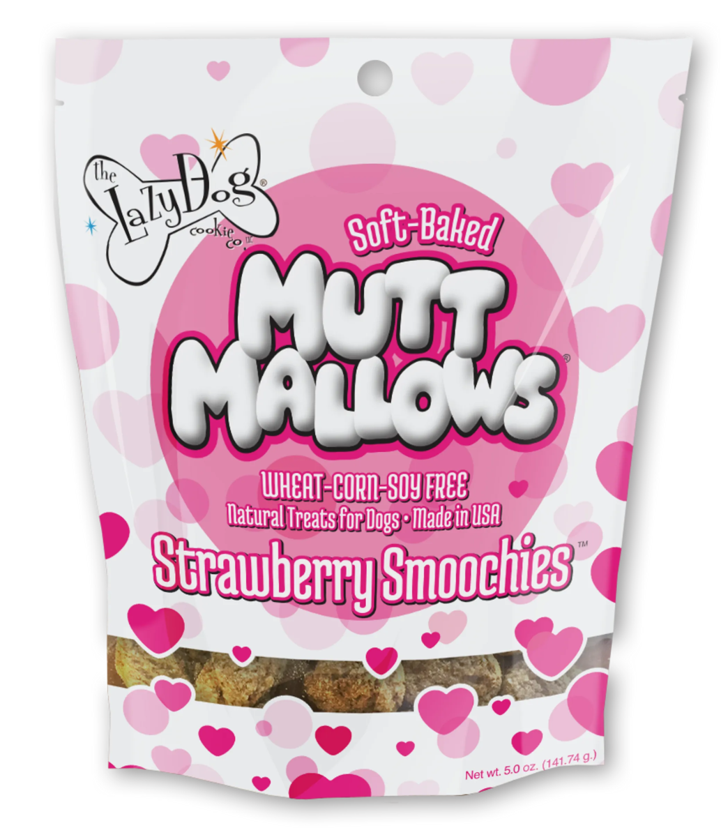 Strawberry Dog Treats - Soft Chewy Marshmallow Training Snacks for Dogs - Lazy Dog Mutt Mallows 5oz - Pets Perfect