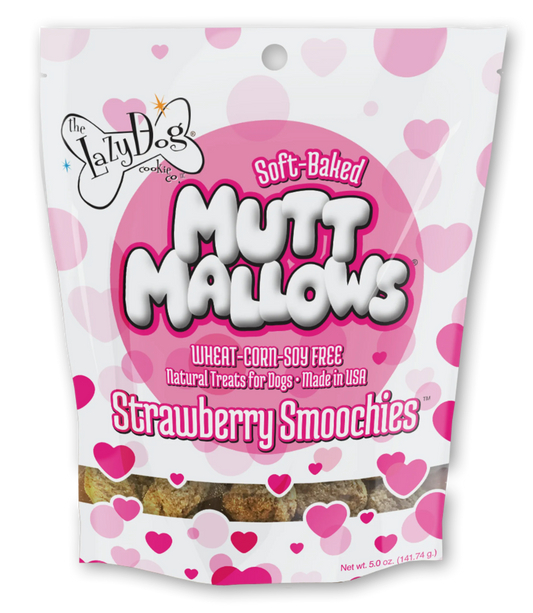 Strawberry Dog Treats - Soft Chewy Marshmallow Training Snacks for Dogs - Lazy Dog Mutt Mallows 5oz - Pets Perfect