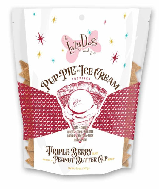 Lazy Dog Pup - PIE & Ice Cream Slices Triple Berry w/ Peanut Butter Dog Treat 5oz - Pets Perfect