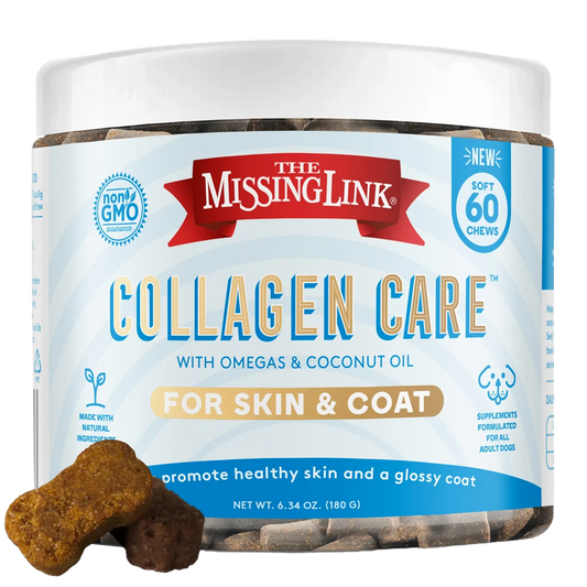 The Missing Link Collagen Care Skin & Coat Soft Chews for Dogs - 60 Count Joint & Skin Support