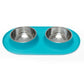 Messy Mutts Double Silicone Feeder with Stainless Bowls