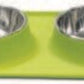 Messy Mutts Double Silicone Feeder with Stainless Steel Bowls Large