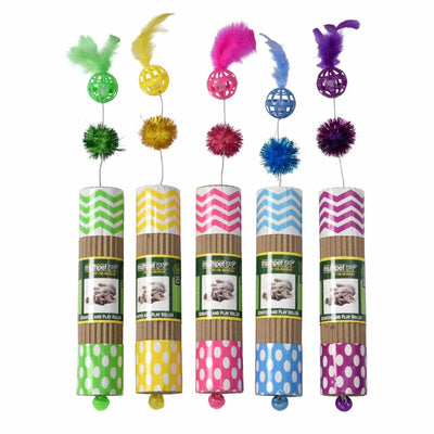 Multipet Cardboard Roller Cat Toy Assorted 17" - Pets Perfect