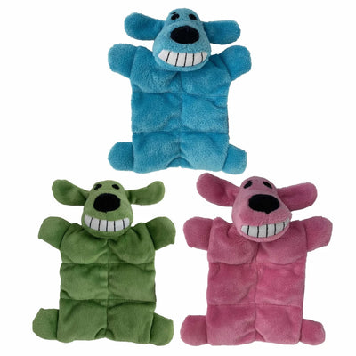 Multipet Minipet Loofa Squeaker Mat Plush Dog Toy Assorted 6.5" - Pets Perfect