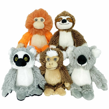 Multipet Minipet Bark Buddies Pet Plush Dog Toy Assorted Animals 6" - Pets Perfect