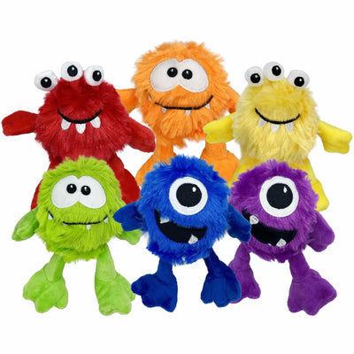 Multipet Minipet Plush Monsters Dog Toy Assorted Monsters/Colors 5" - Pets Perfect