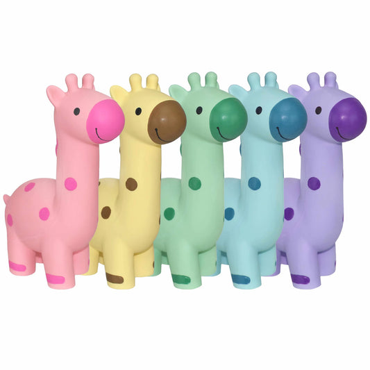 Multipet Minipet Latex Giraffe Dog Chew Toy Assorted Colors 5.75" - Pets Perfect