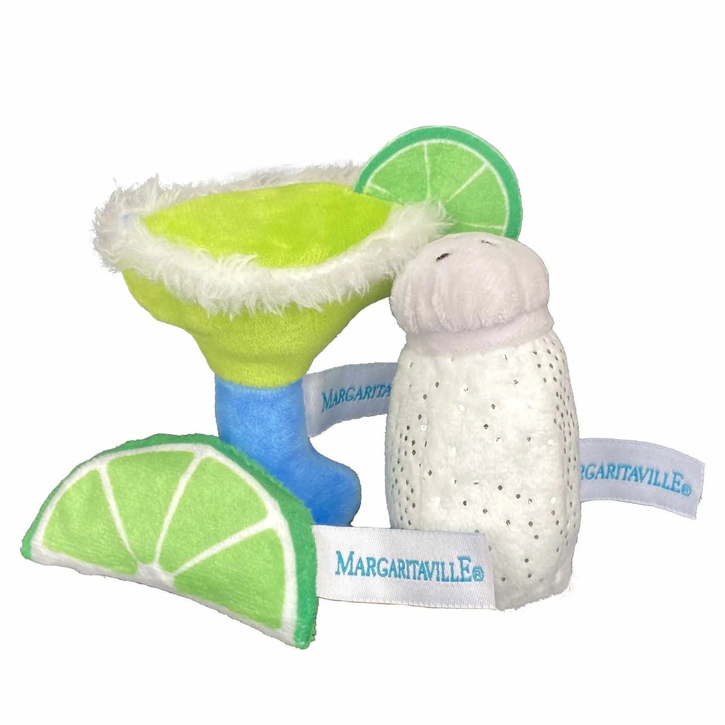 Multipet Margaritaville(R) Margarita/Salt/Lime Cat Toy Assorted 5.75" 3pk - Pets Perfect