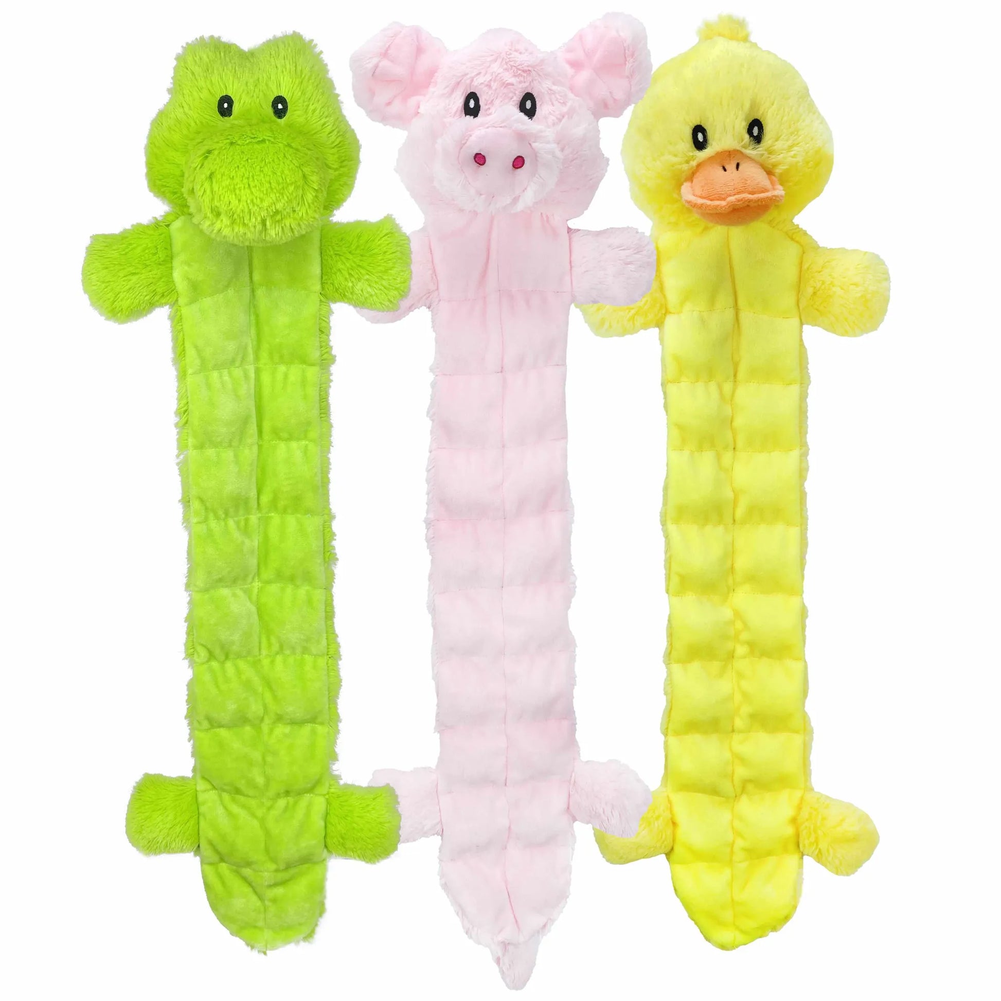 Multipet Long Squeaker Mat Plush Dog Toy Assorted Animals 24" - Pets Perfect