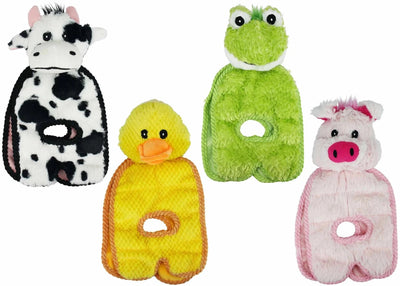 Multipet Tug O War Squeaker Mat Plush Dog Toy Assorted Animals 14" - Pets Perfect