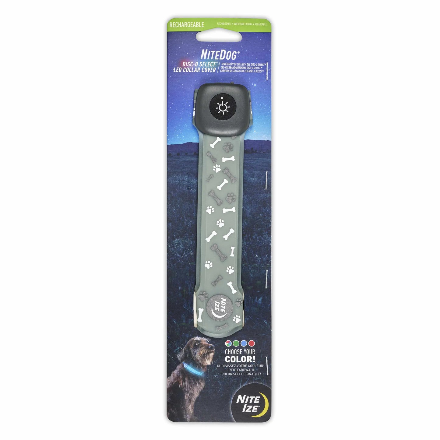 Nite Ize NiteDog(R) Rechargeable LED Collar Cover - Disc - O Select(TM) - Pets Perfect