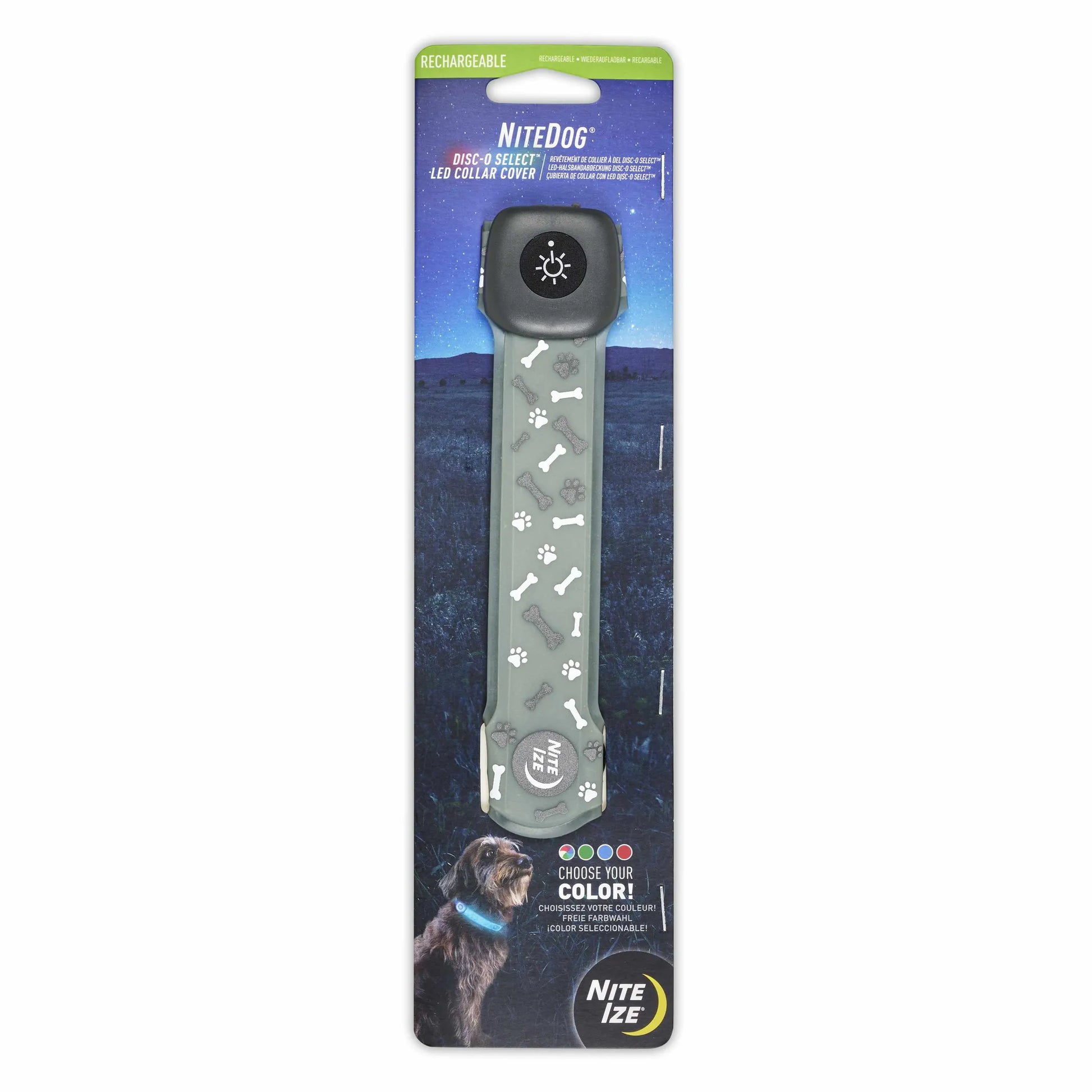 Nite Ize NiteDog(R) Rechargeable LED Collar Cover - Disc - O Select(TM) - Pets Perfect
