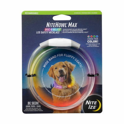 Nite Ize NiteHowl Max Rechargeable LED Safety Necklace - Disc-O Select - Pets Perfect