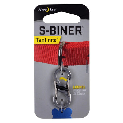 Nite Ize Small-Biner TagLock Stainless Steel Stainless - Pets Perfect