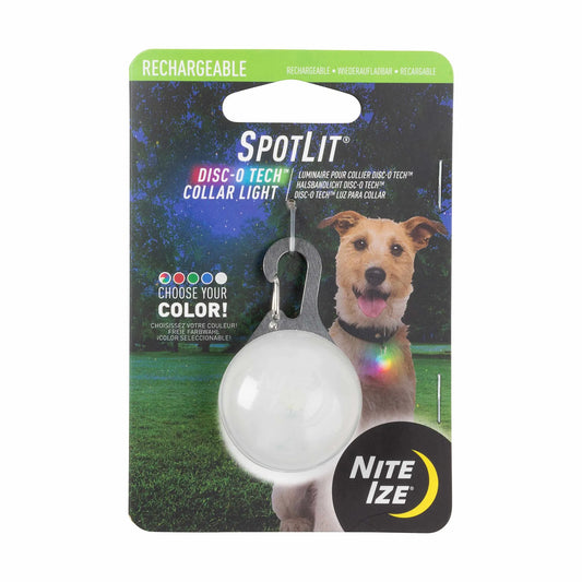 Nite Ize Spotlit Rechargeable Collar Light - Disc - O Tech - Pets Perfect
