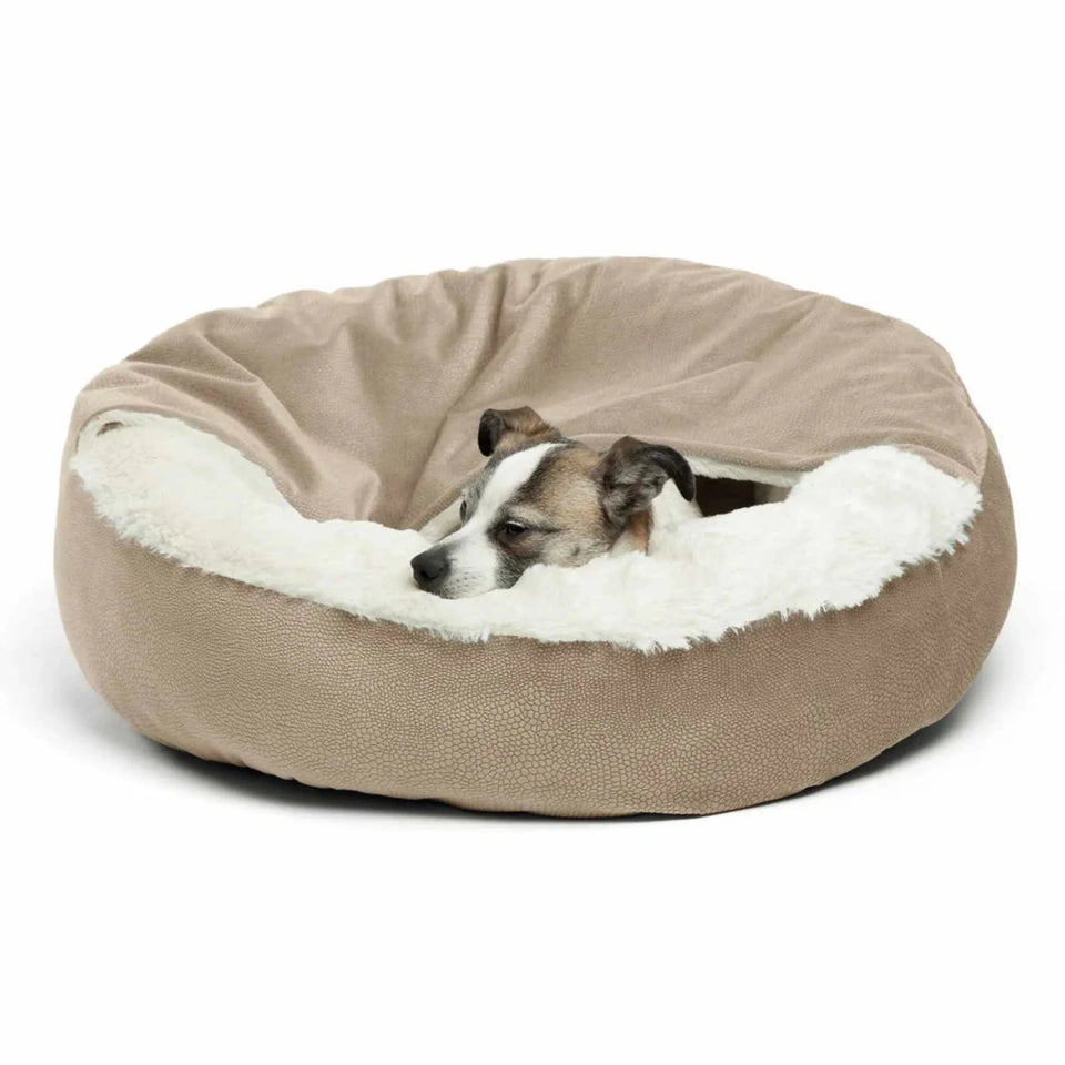 Best Friends by Sheri Cozy Cuddler Ilan Cat & Dog Bed Taupe 24 x 24 - Pets Perfect