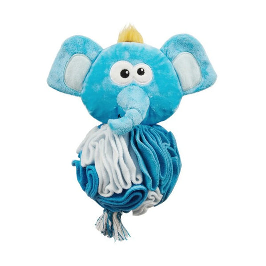 Nina Ottosson Stuff N' Snuffle Elephant Interactive Plush Dog Toy Blue - Pets Perfect