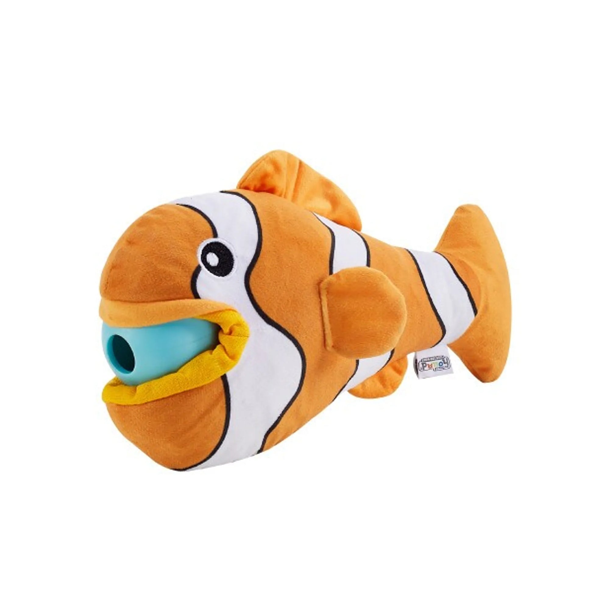 Nina Ottosson Big Mouthz Clown Fish Interactive Plush Dog Puzzle Toy Orange - Pets Perfect