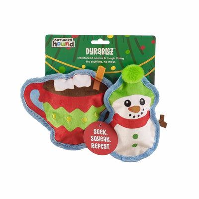 Outward Hound Durablez Cocoa/Snowman Dog Chew Toy X-Small 2 ct - Pets Perfect