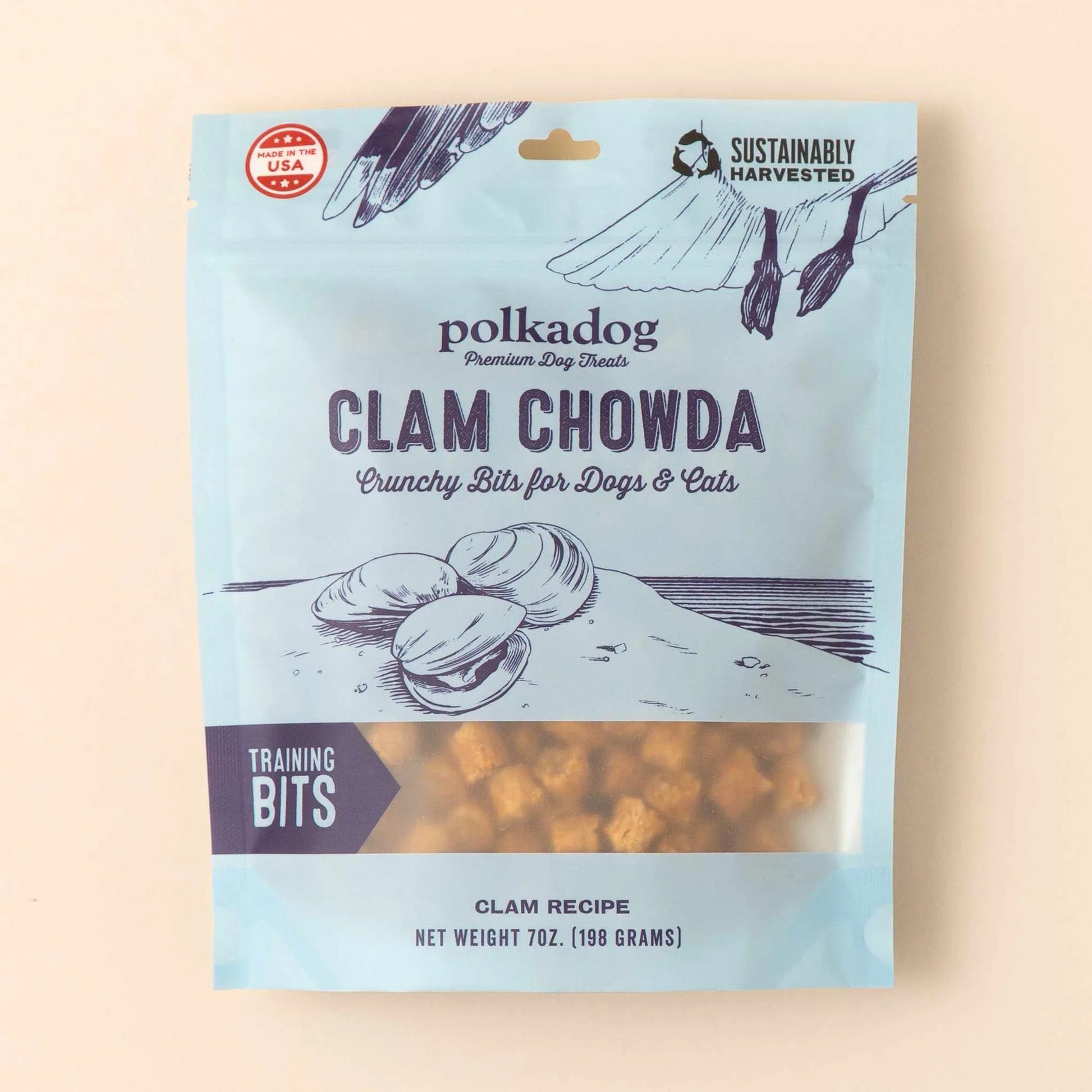 Polkadog Clam Chowda Training Bits Crunchy Dog and Cat Treats - Pets Perfect
