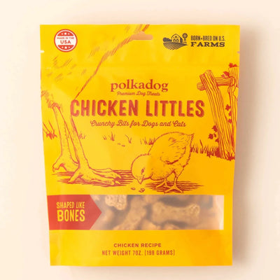 Polkadog Chicken Littles Bone Shaped Crunchy Dog and Cat Dog Treats 7 oz - Pets Perfect