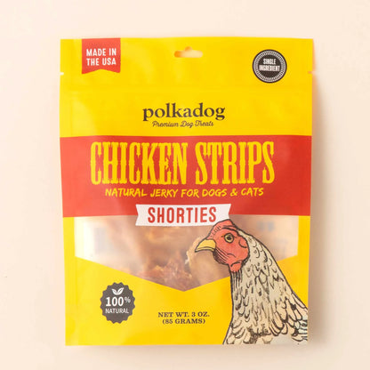 Polkadog Chicken Strips Jerky Shorties Dog and Cat Treats 3oz.