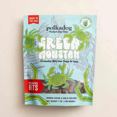 Polkadog Green Monstah Training Bits Crunchy Dog and Cat Dog Treats 7 oz - Pets Perfect