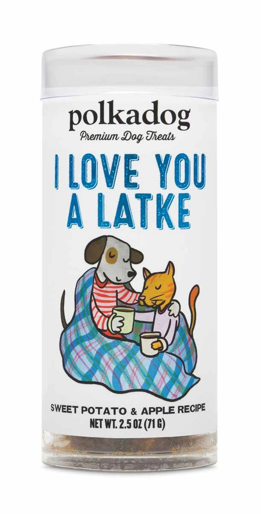 Polkadog Love You Latke Sweet Potato Apple Training Treats - Freeze-Dried Grain-Free Rewards (2.5oz)