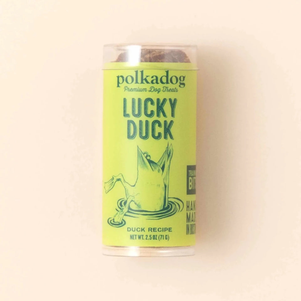 Polkadog Lucky Duck Dehydrated Duck Liver Training Dog Treats - Grain-Free, 2-Ingredient (2.5 oz) - Pets Perfect