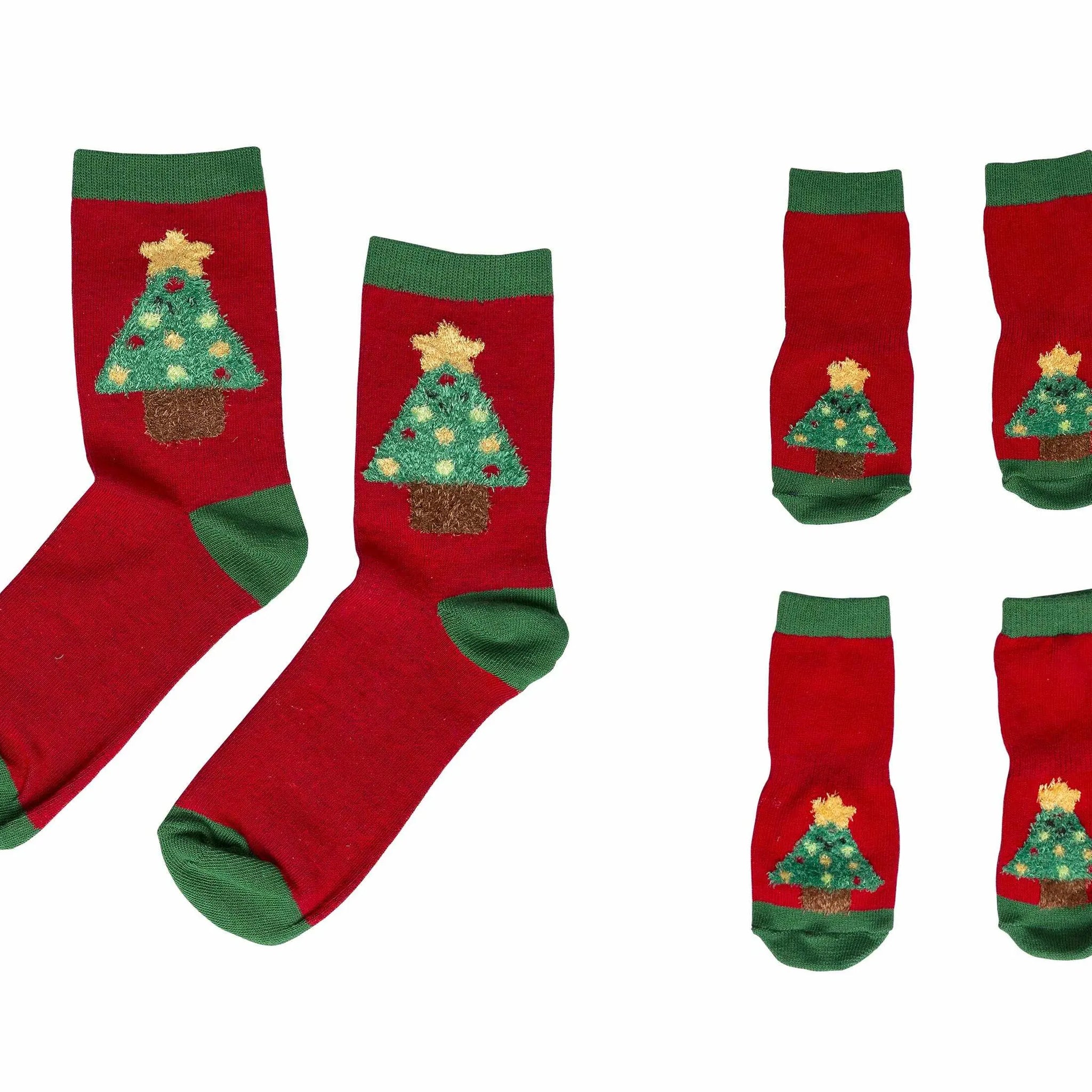 Pearhead Holiday Tree Human and Dog Sock Set 2pc