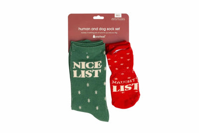 Pearhead Naughty List/Nice List Human and Dog Sock Set - Pets Perfect