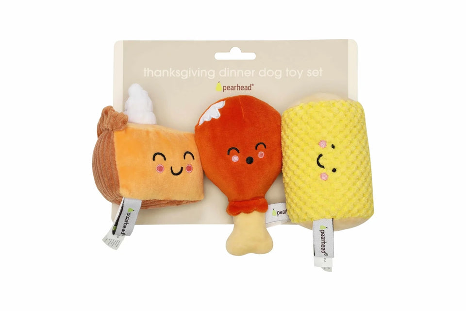 Pearhead Thanksgiving Dinner Dog Toy Set - Pets Perfect