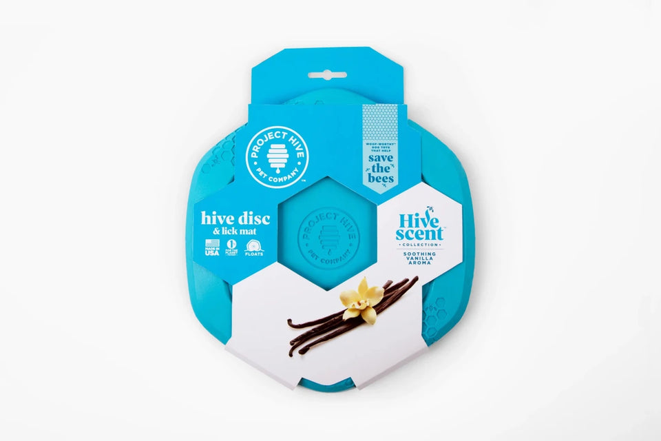 Project Hive Soothing Vanilla Scent Hive Disc & Lick Mat Blue - Pets Perfect