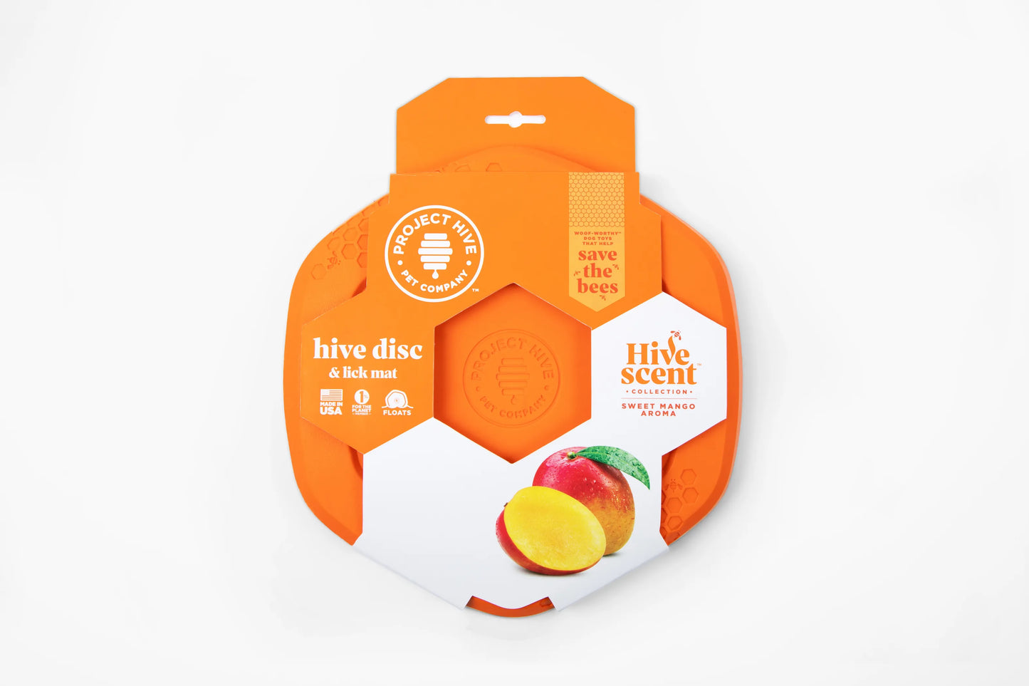 Project Hive Sweet Mango Scent Hive Disc & Lick Mat Orange.
