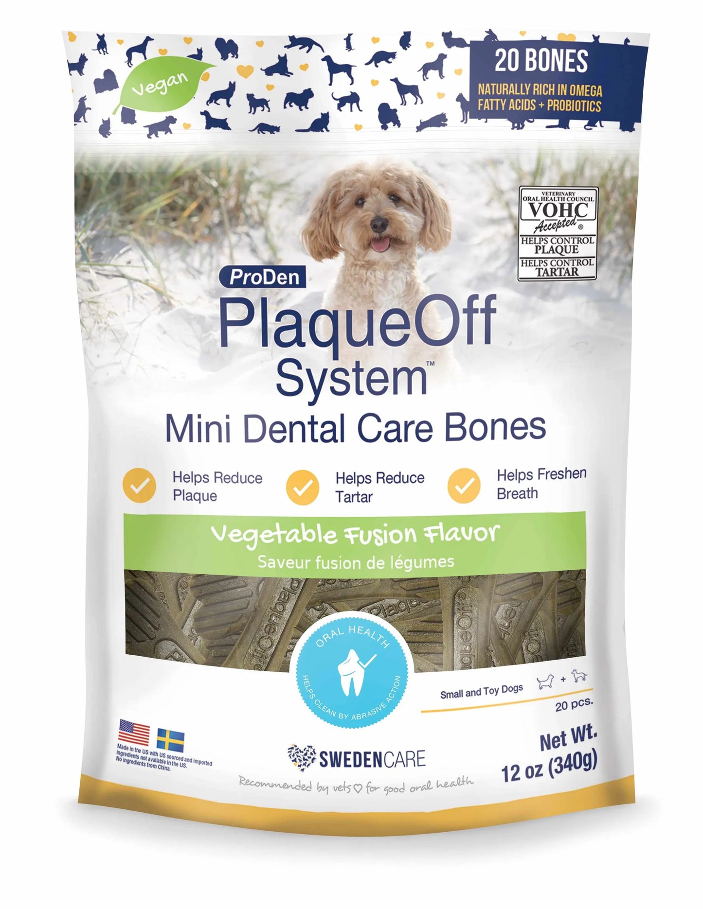 PlaqueOff - MINI Dental Care Bones - Pets Perfect