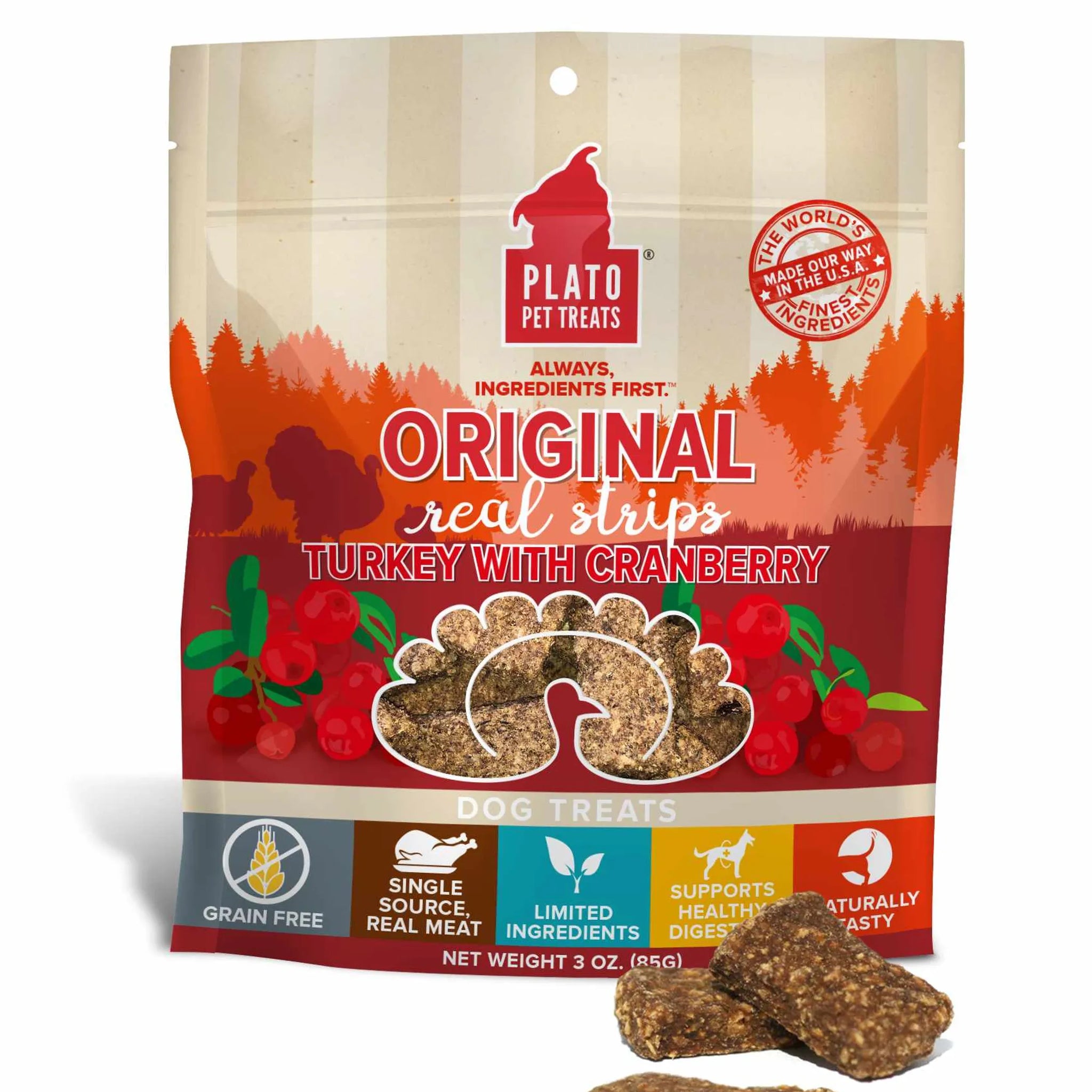 Plato Original Real Strips Turkey & Cranberry