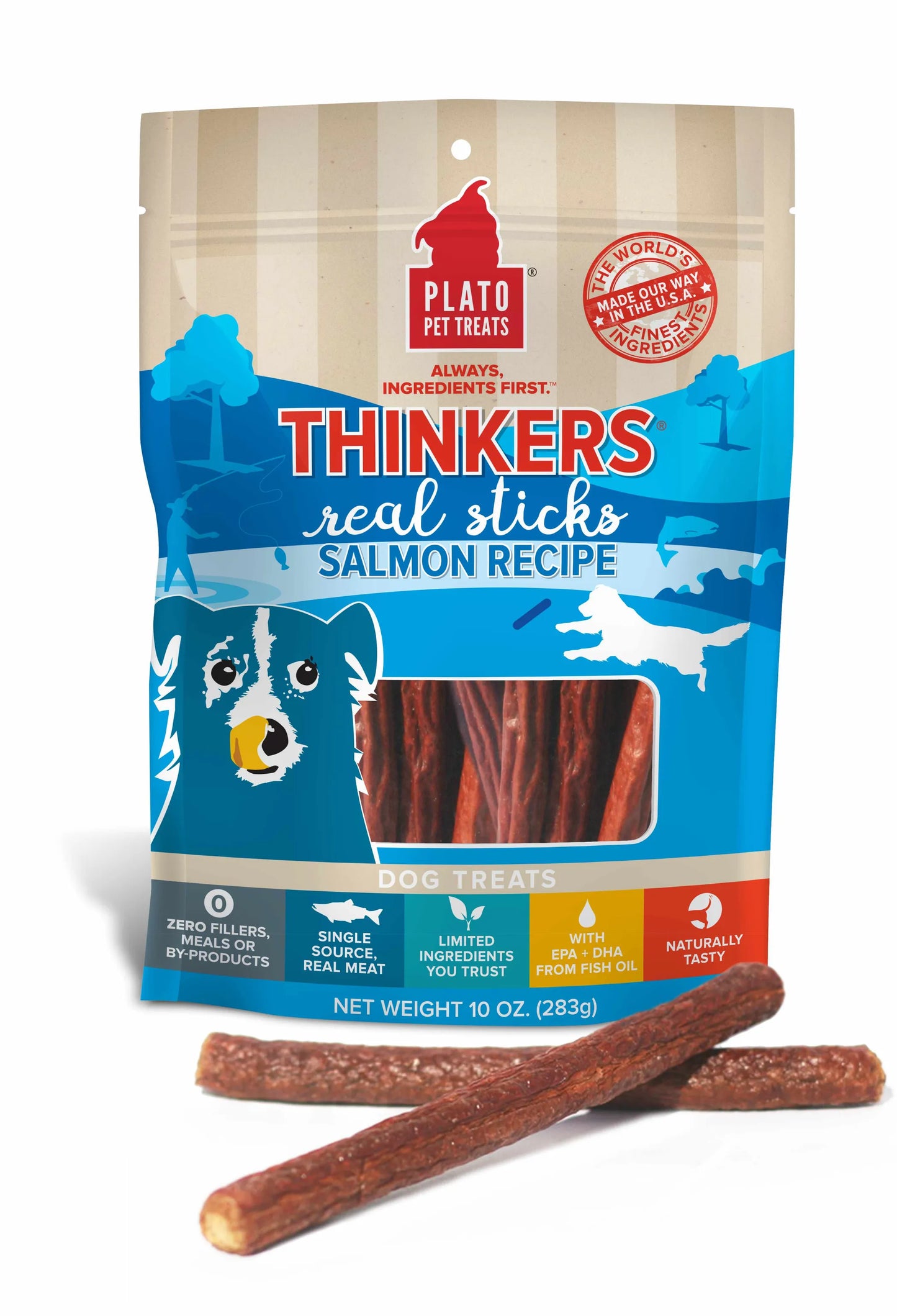 Plato Thinkers Freeze-Dried Salmon - 100% Pure Single-Ingredient Training Treats for Dogs (18oz).
