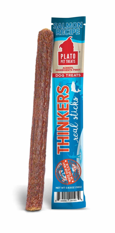 Plato Thinkers Salmon Jerky Stick Dog Treat Single - Pets Perfect
