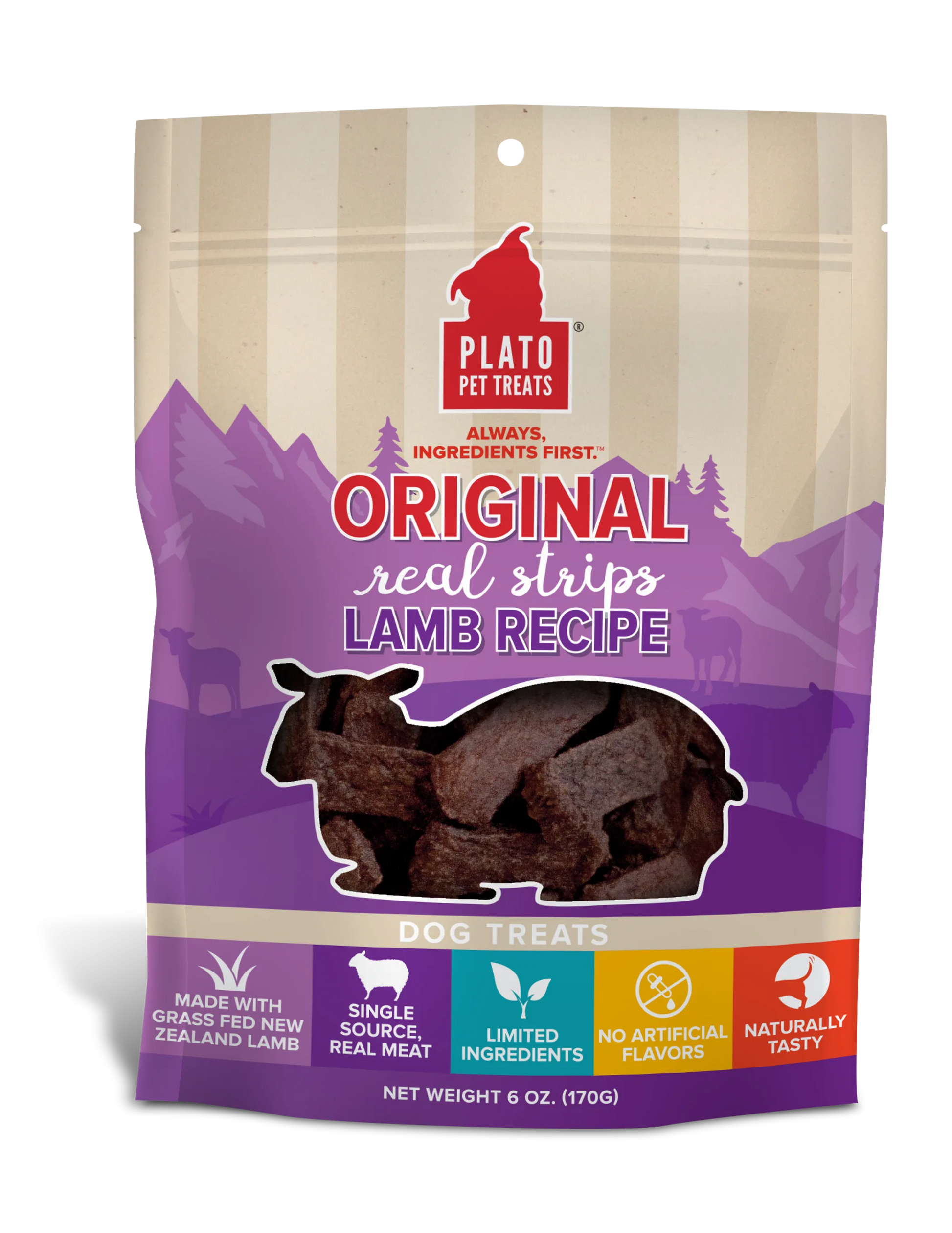 Lamb Real Strips Dog Treats - Soft Air-Dried Protein for Training & Sensitive Stomachs.