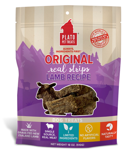Lamb Real Strips Dog Treats - Soft Air-Dried Protein for Training & Sensitive Stomachs.