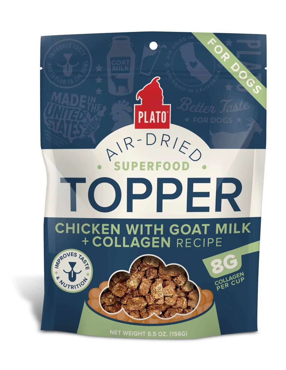 Plato Dry Dog Food Topper Chicken with Goat Milk & Collagen Recipe, 5.5OZ/1