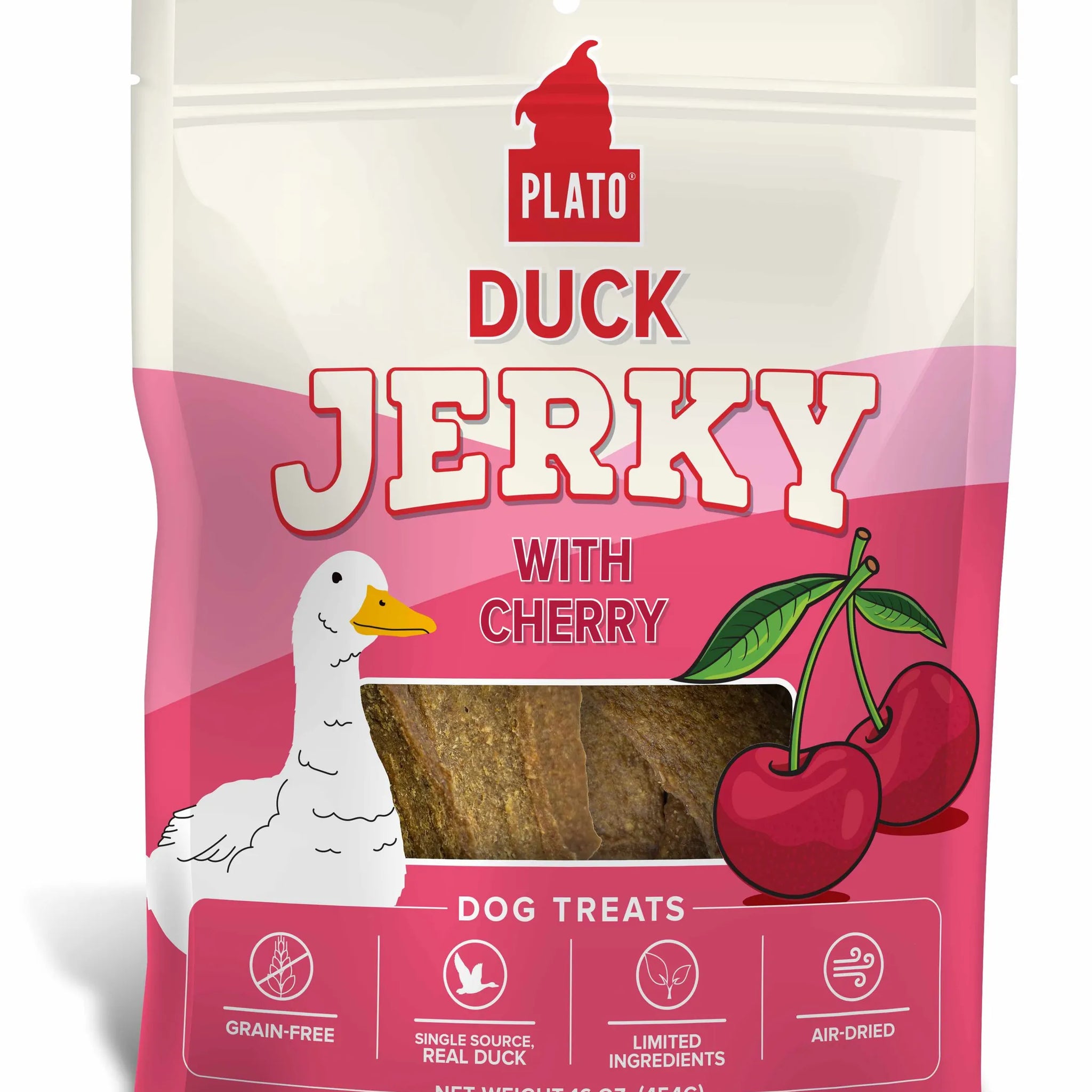Plato Duck Jerky with Cherry Dog Treats