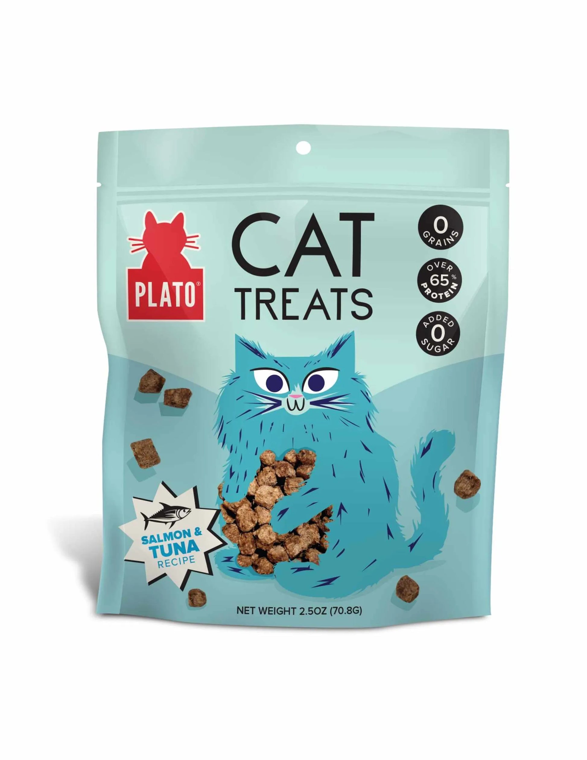 Air - Dried Cat Treats - Plato Salmon & Tuna Recipe | High Protein Grain - Free Cat Treats 2.5oz - Pets Perfect