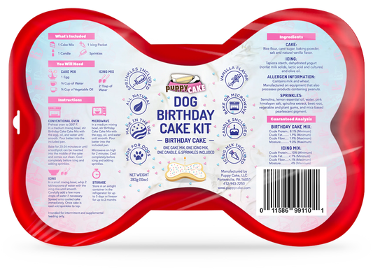 Puppy Cake Dog Birthday Cake Kit Birthday Cake Flavor with Pupfetti Sprinkles 10oz - Pets Perfect